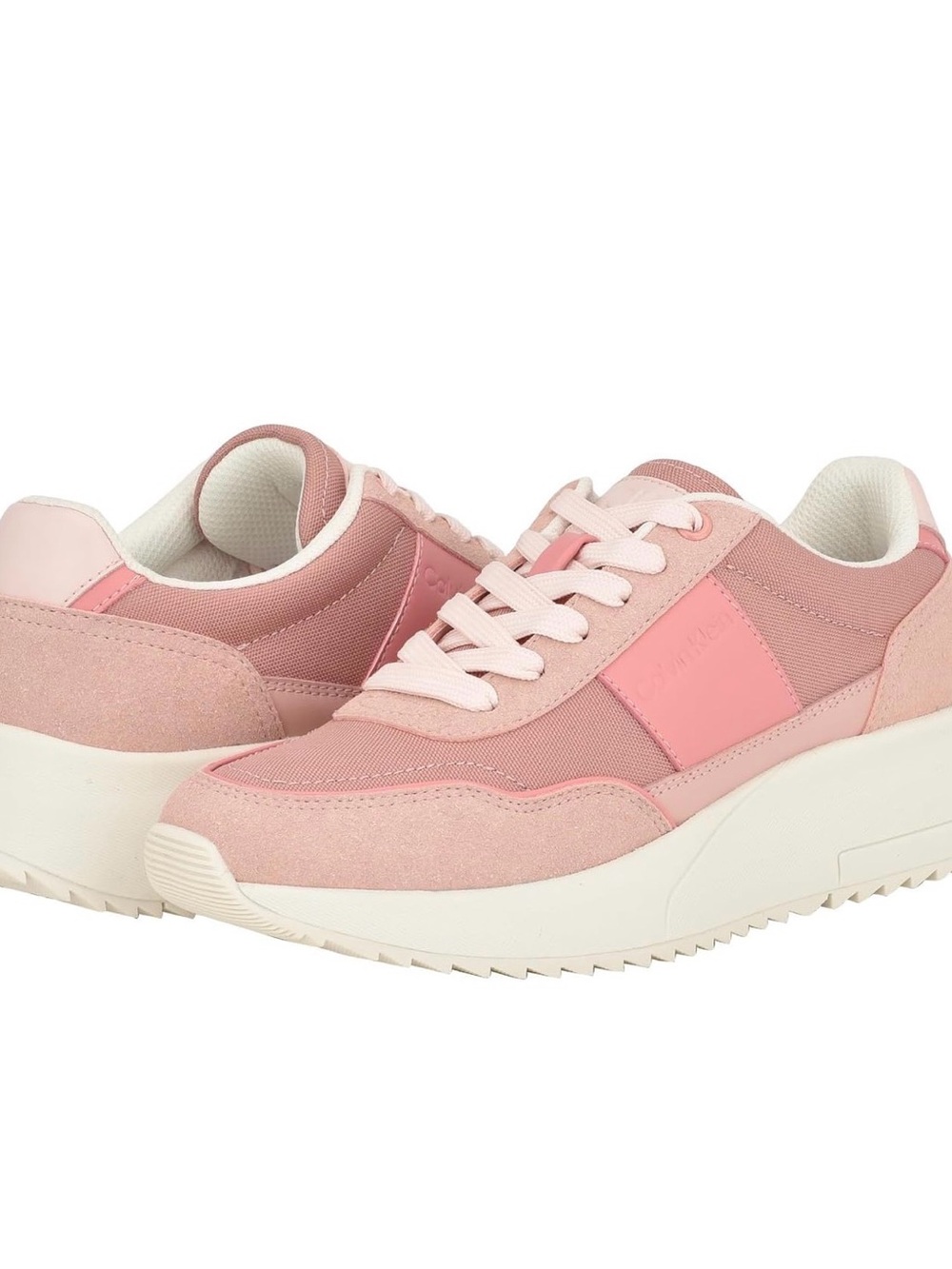 Calvin Klein Pink Platform Lace-Up Women's Sneakers